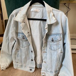 White fox Jean jacket, never worn